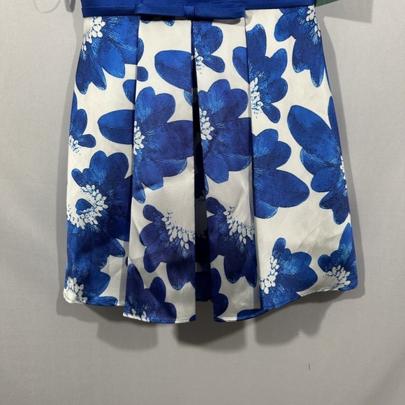 NEW $220 Glamour by Terani Couture [ 8 ] Floral Open Back Mini‎ Dress Blue - Picture 8 of 15